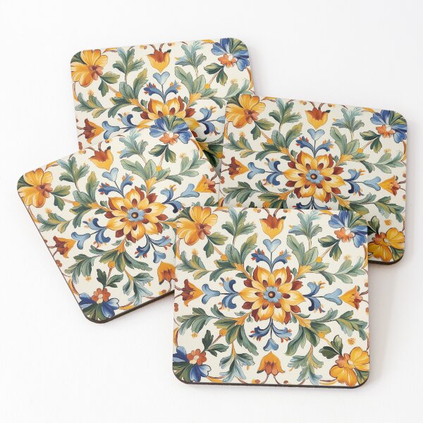 Item preview, Italy Floral Tile Pattern designed and sold by GrinGalore.