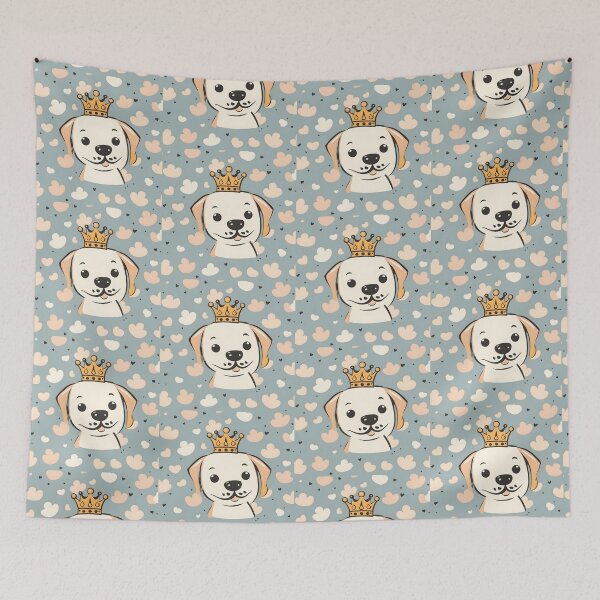 Item preview, Adorable Crowned Dog Pattern – Cute Minimalist Fantasy Design for Pet Lovers designed and sold by CrownedCanvas.