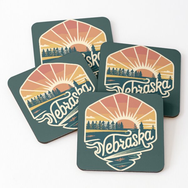 Item preview, Nebraska - Vintage Sunset - Colorful Illustration designed and sold by Amazing States of America.