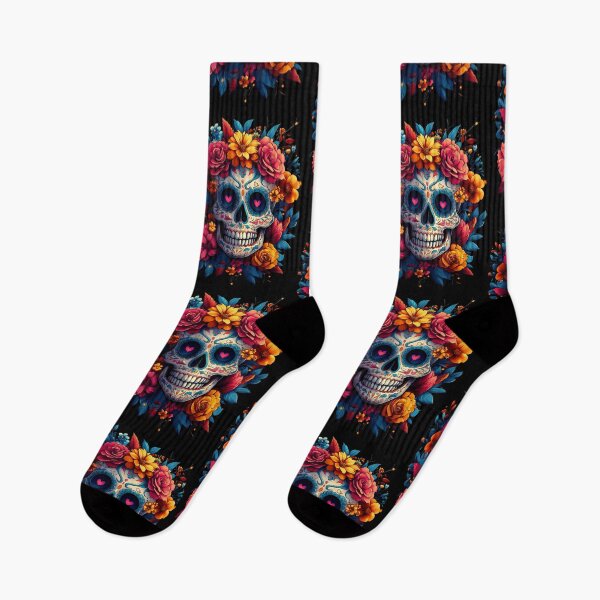 Item preview, Vibrant Day of the Dead Sugar Skull Surrounded by Lush Roses designed and sold by Vinson-MFG.