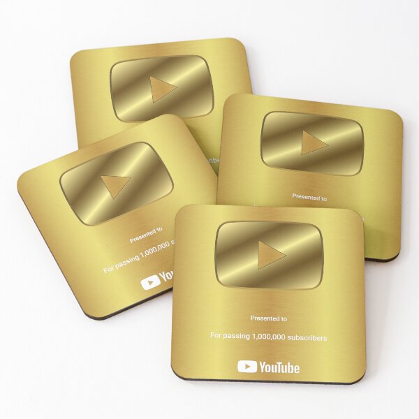 Item preview, Personalized Gold 1,000,000 YouTube Play Button Award Plaque Digital Image designed and sold by OcTag3n.