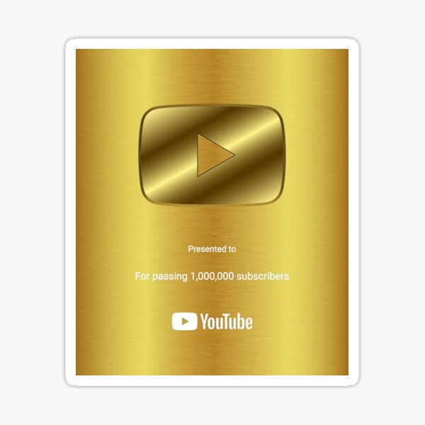 Item preview, Personalized Gold 1,000,000 YouTube Play Button Award Plaque Digital Image designed and sold by OcTag3n.