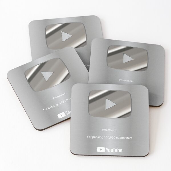 Item preview, Personalized Silver 100,000 YouTube Play Button Award Plaque Digital Image designed and sold by OcTag3n.
