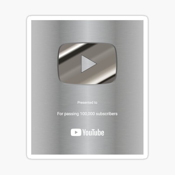 Item preview, Personalized Silver 100,000 YouTube Play Button Award Plaque Digital Image designed and sold by OcTag3n.