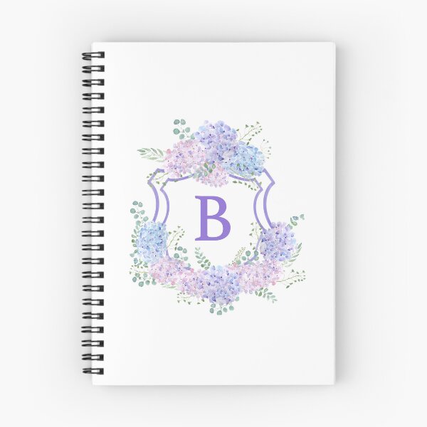 Item preview, purple blue pink hydrangea alphabet letter B arts  designed and sold by ColorandColor.