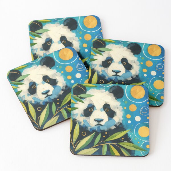 Item preview, Cute Panda Bear with bamboo leaves designed and sold by FOLK ART FUSION by heidiannemorris.