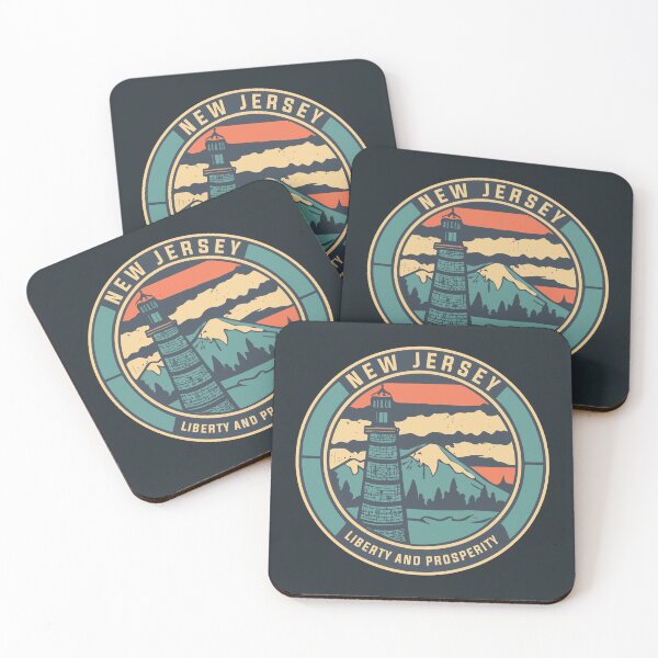 Item preview, New Jersey - Vintage Sunset - Colorful Illustration designed and sold by Amazing States of America.
