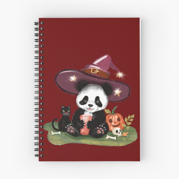 Item preview, "Halloween Themed Charcoal Lemonade Drinking Panda Illustration: A Fun and Festive Treat!" designed and sold by Pandositive.