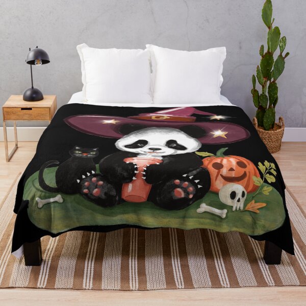 Item preview, "Halloween Themed Charcoal Lemonade Drinking Panda Illustration: A Fun and Festive Treat!" designed and sold by Pandositive.