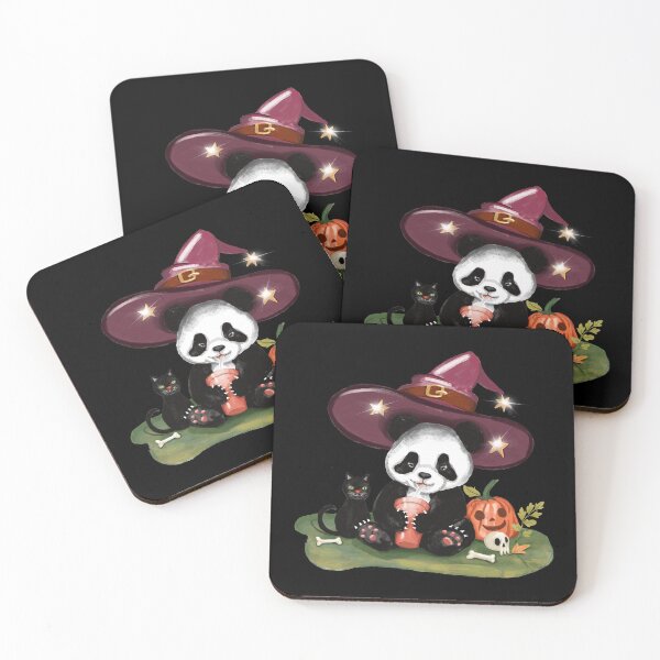 Item preview, "Halloween Themed Charcoal Lemonade Drinking Panda Illustration: A Fun and Festive Treat!" designed and sold by Pandositive.