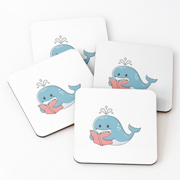 Item preview, cute whale reading a book designed and sold by rasagamastore.