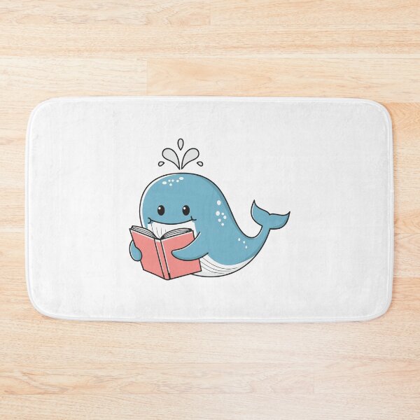 Item preview, cute whale reading a book designed and sold by rasagamastore.