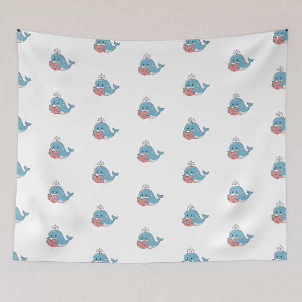 Item preview, cute whale reading a book designed and sold by rasagamastore.