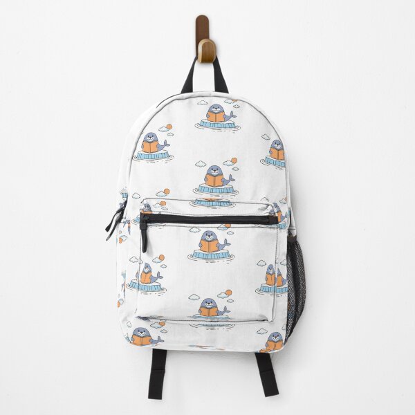 Item preview, cute seal reading a book on icebergs designed and sold by rasagamastore.