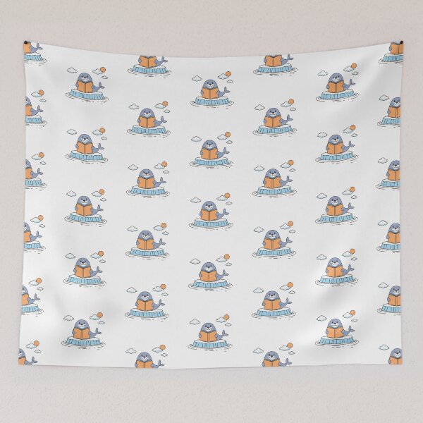 Item preview, cute seal reading a book on icebergs designed and sold by rasagamastore.