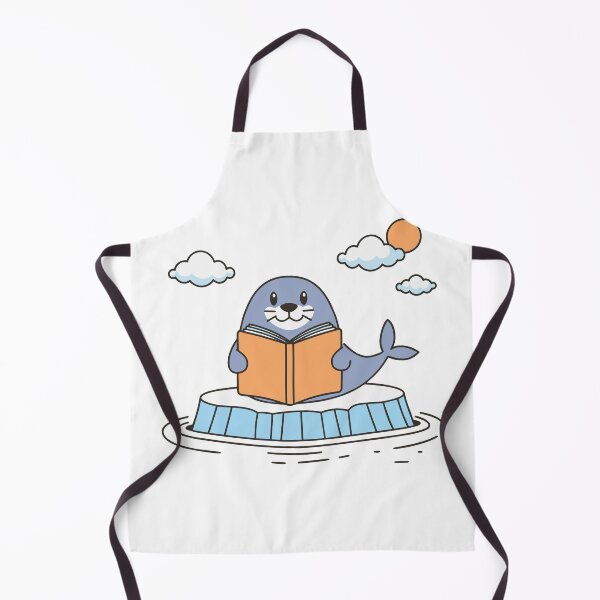 Item preview, cute seal reading a book on icebergs designed and sold by rasagamastore.