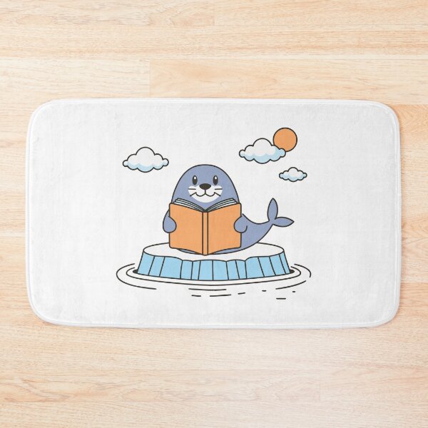 Item preview, cute seal reading a book on icebergs designed and sold by rasagamastore.