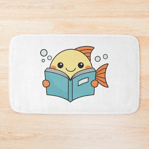 Item preview, Doodle illustration of a cute fish reading a book designed and sold by rasagamastore.