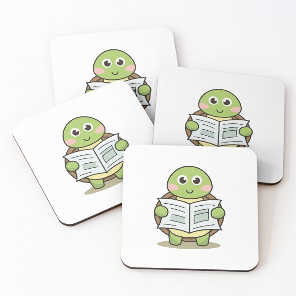 Item preview, cute turtle reading a newspaper designed and sold by rasagamastore.