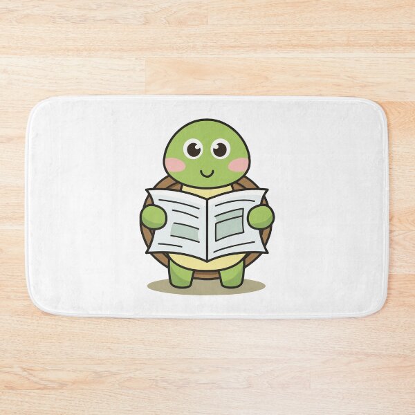 Item preview, cute turtle reading a newspaper designed and sold by rasagamastore.