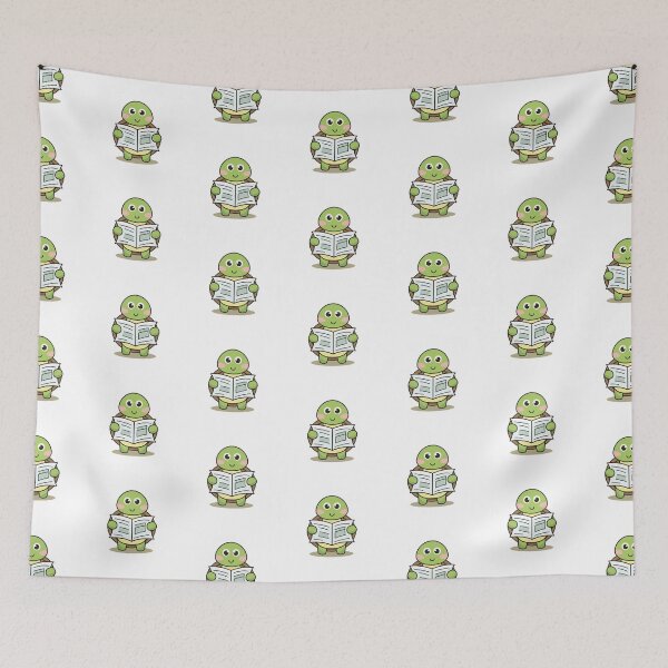Item preview, cute turtle reading a newspaper designed and sold by rasagamastore.