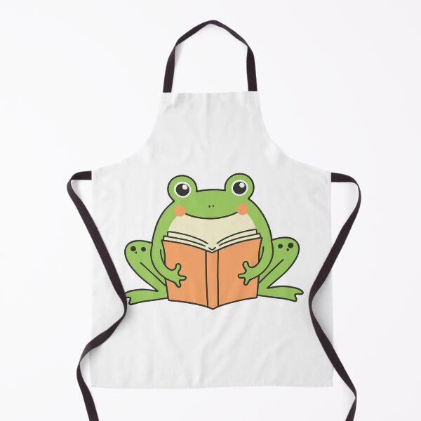 Item preview, Doodle illustration of a cute frog reading a book designed and sold by rasagamastore.