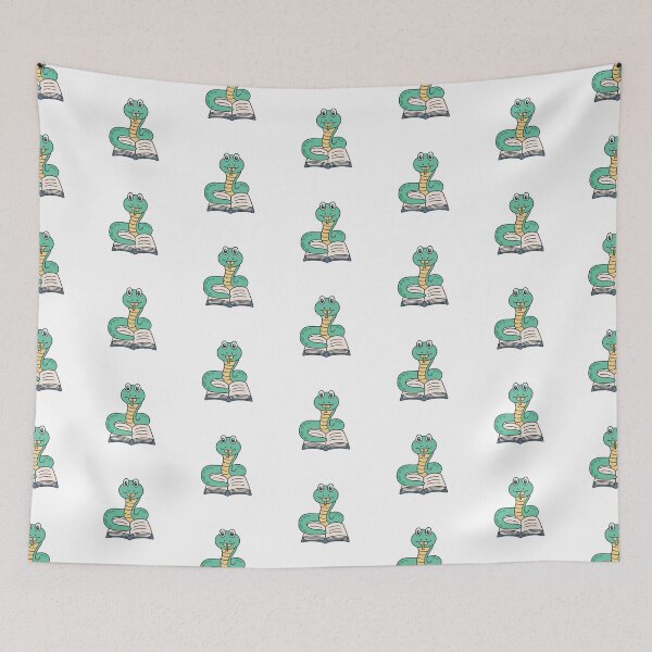 Item preview, cute snake reading open book designed and sold by rasagamastore.