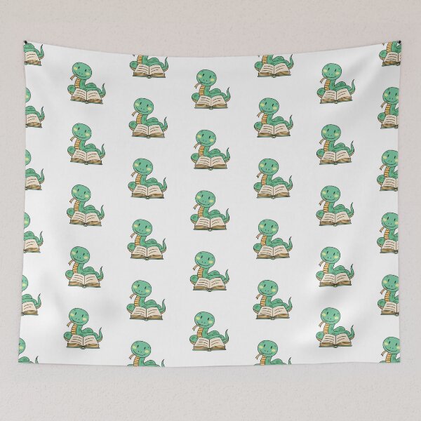 Item preview, cute snake reading open book designed and sold by rasagamastore.