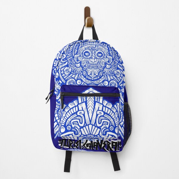 Item preview, tlaloc the god of rain and lightning aztec type calendar blue white designed and sold by UrielCalavera.