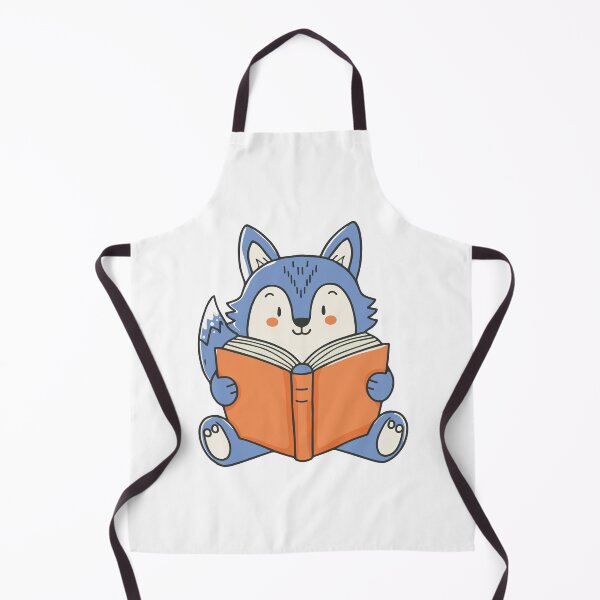 Item preview, cute wolf reading a book designed and sold by rasagamastore.