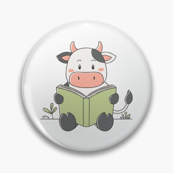 Item preview, Doodle of a cute cow reading a book designed and sold by rasagamastore.