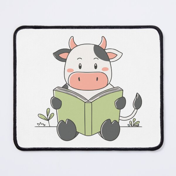 Item preview, Doodle of a cute cow reading a book designed and sold by rasagamastore.
