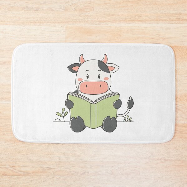Item preview, Doodle of a cute cow reading a book designed and sold by rasagamastore.