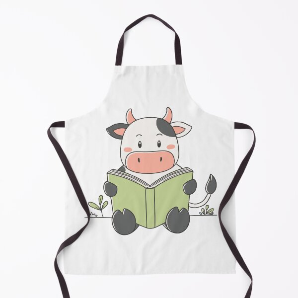 Item preview, Doodle of a cute cow reading a book designed and sold by rasagamastore.