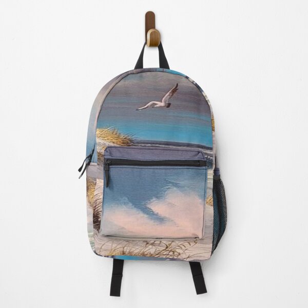 Item preview, Peaceful dune landscape: tufts of grass and seagulls in the sky above a quiet beach designed and sold by FotoworldEdel.