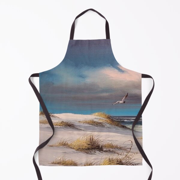 Item preview, Peaceful dune landscape: tufts of grass and seagulls in the sky above a quiet beach designed and sold by FotoworldEdel.