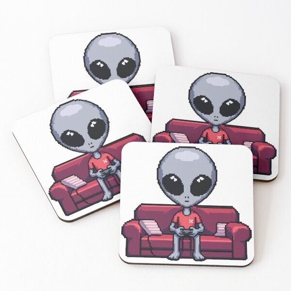 Item preview, Alien on couch playing video games designed and sold by hussain-dz.