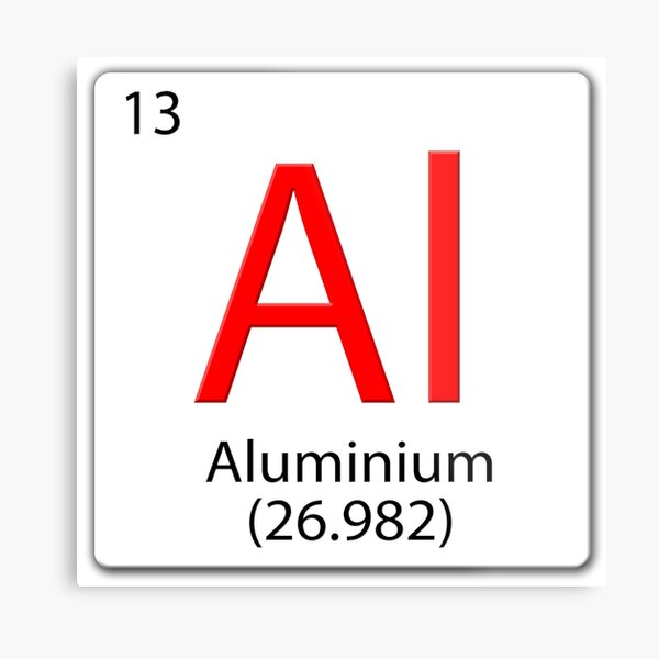 Aperçu de l'œuvre Tuile de formule en aluminium Al. Fond noir. créée et vendue par stuwdamdorp.