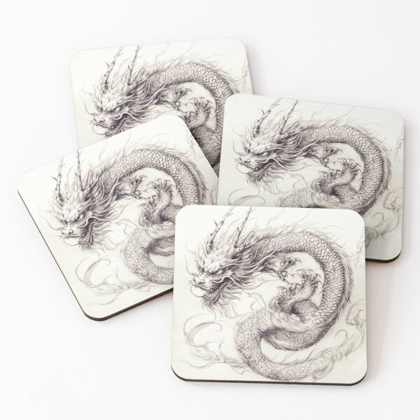 Item preview, Black and white Chinese Dragon designed and sold by Pencil-Art.