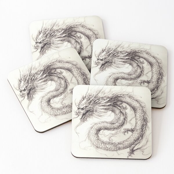 Item preview, Black and white Chinese Dragon designed and sold by Pencil-Art.