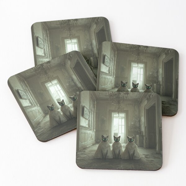 Item preview, Haunted Siamese Cats designed and sold by Nocturne  Paws.