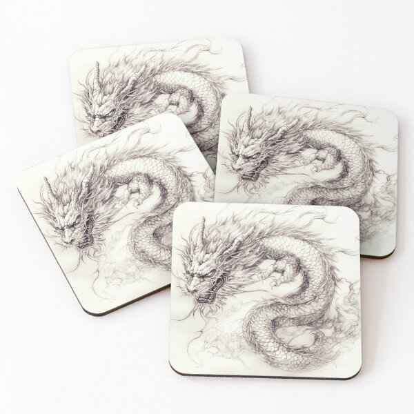 Item preview, Black and white Chinese Dragon designed and sold by Pencil-Art.