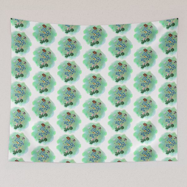 Item preview, Butterflies Moth Black Blue Pink Flowers designed and sold by WildWoodlandWitch.