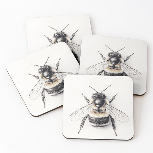Item preview, Black and white Bee pencil drawing designed and sold by Pencil-Art.