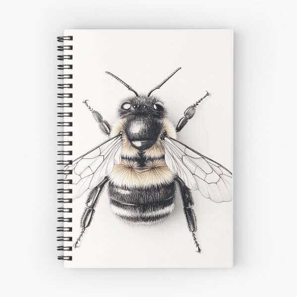 Item preview, Black and white Bee pencil drawing designed and sold by Pencil-Art.
