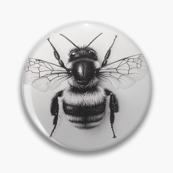 Item preview, Black and white Bee pencil drawing designed and sold by Pencil-Art.