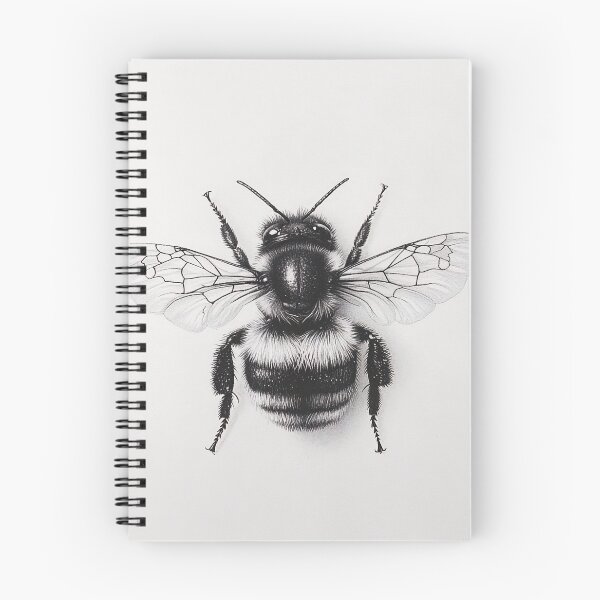 Item preview, Black and white Bee pencil drawing designed and sold by Pencil-Art.