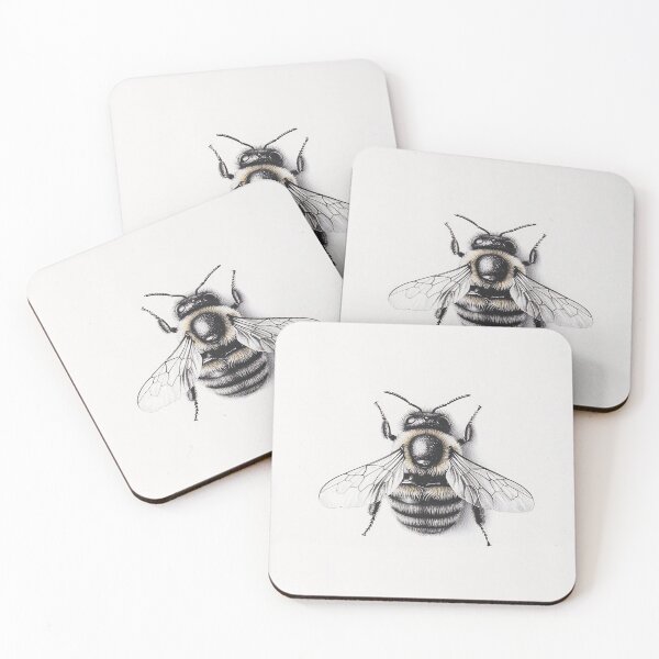 Item preview, Black and white Bee pencil drawing designed and sold by Pencil-Art.