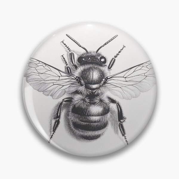 Item preview, Black and white Bee pencil drawing designed and sold by Pencil-Art.