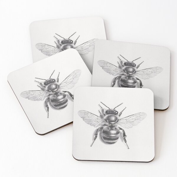 Item preview, Black and white Bee pencil drawing designed and sold by Pencil-Art.